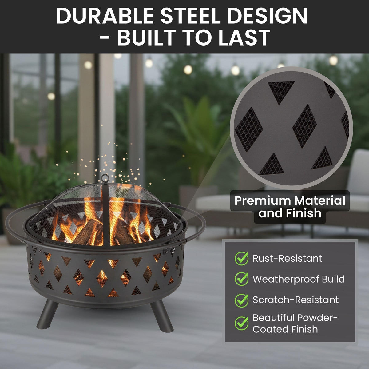 Pure Garden fire pit poker enables safe log tending