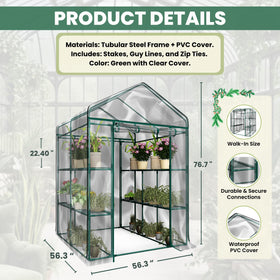 Pure Garden indoor-outdoor greenhouse suitable for patios, decks, or sunrooms