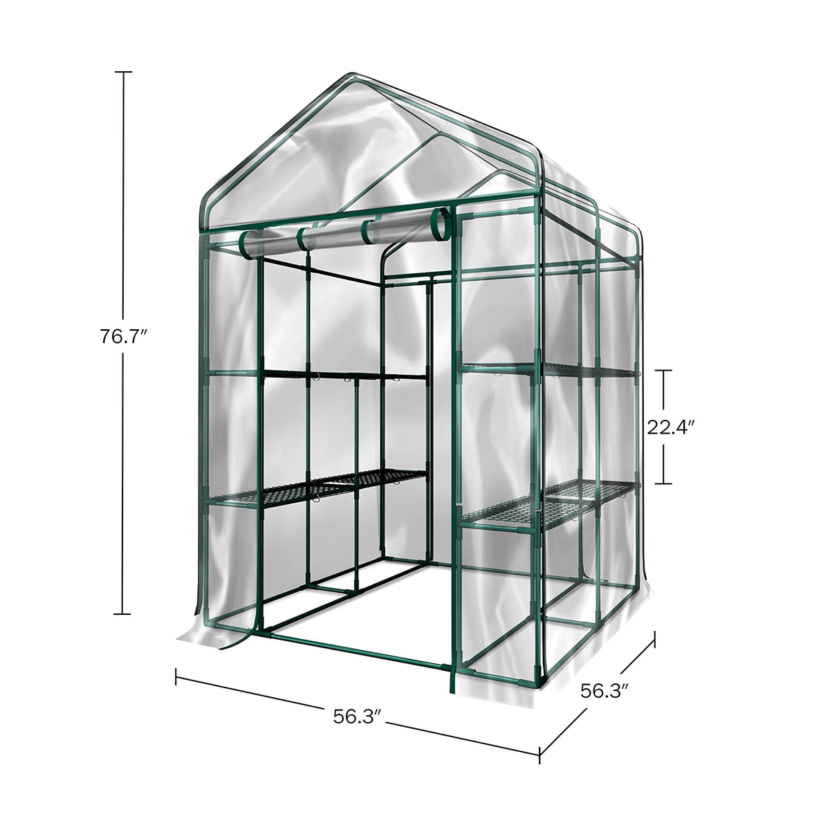 Pure Garden greenhouse with 8 shelves maximizes growing space and organization