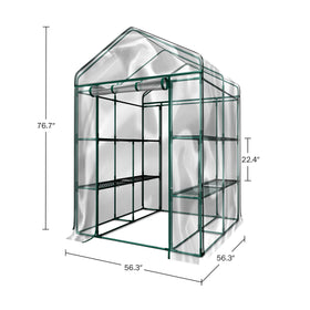 Pure Garden greenhouse with 8 shelves maximizes growing space and organization