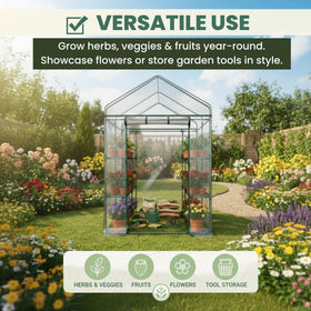 Pure Garden greenhouse includes stakes and guy lines for stable outdoor setup