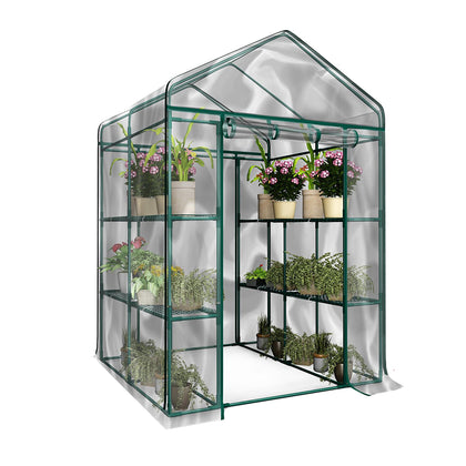 Pure Garden walk-in greenhouse with 8 shelves for easy seedling organization