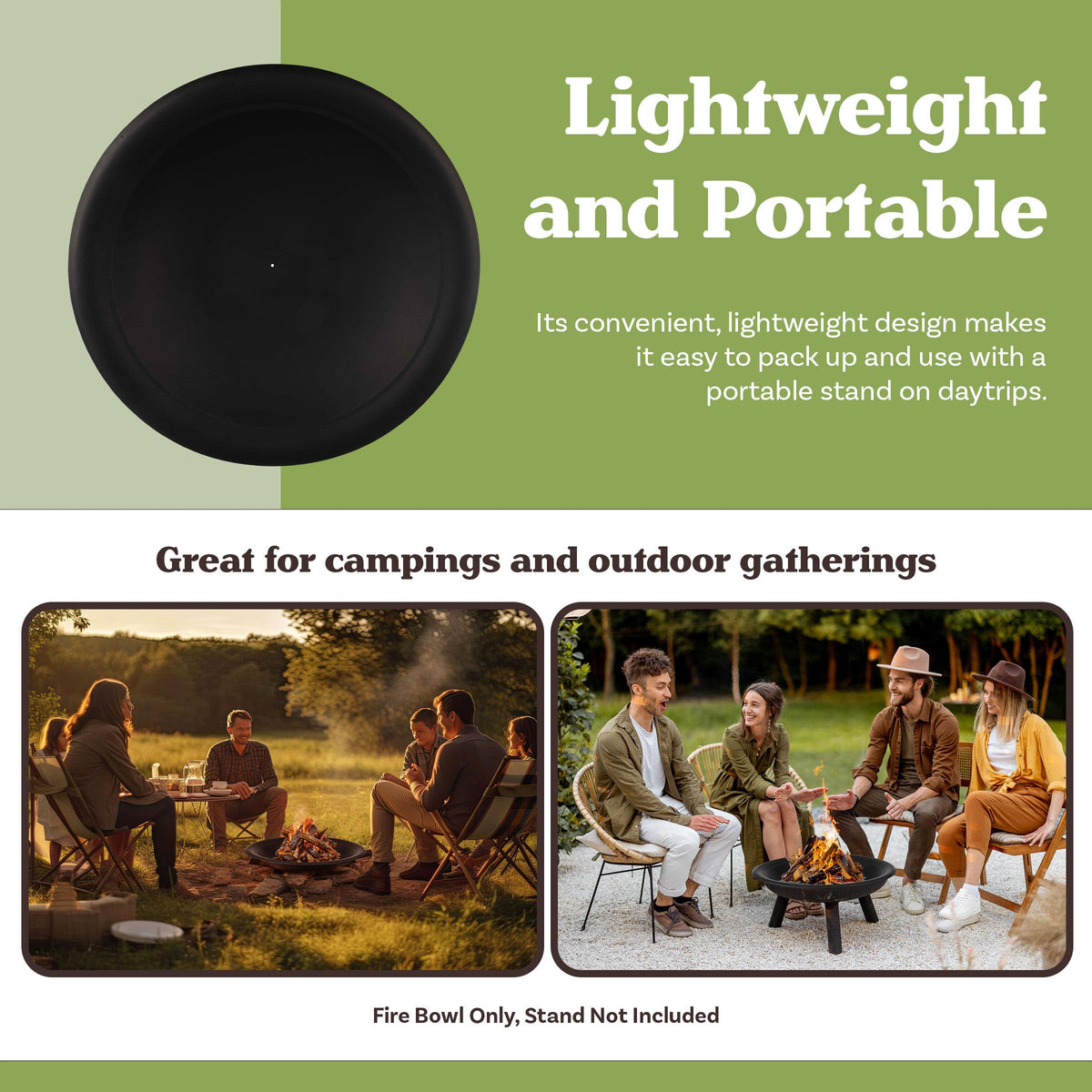 Pure Garden high-temperature finish fire pit bowl ready for backyard evenings.