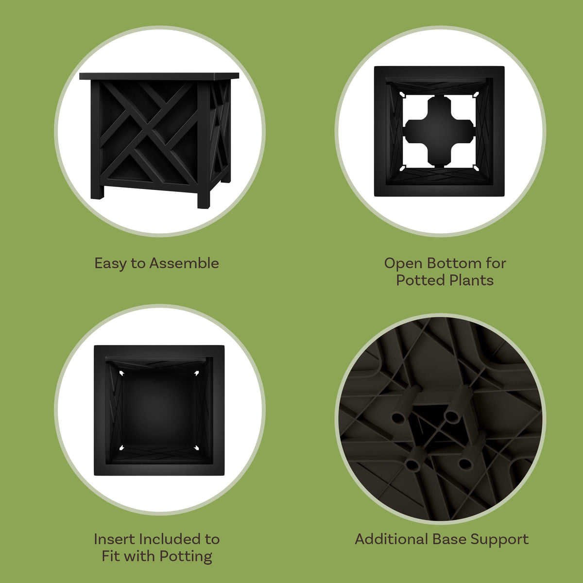 Pure Garden lattice-planter-box 2pack assembly demonstrates tool-free, snap-together setup.