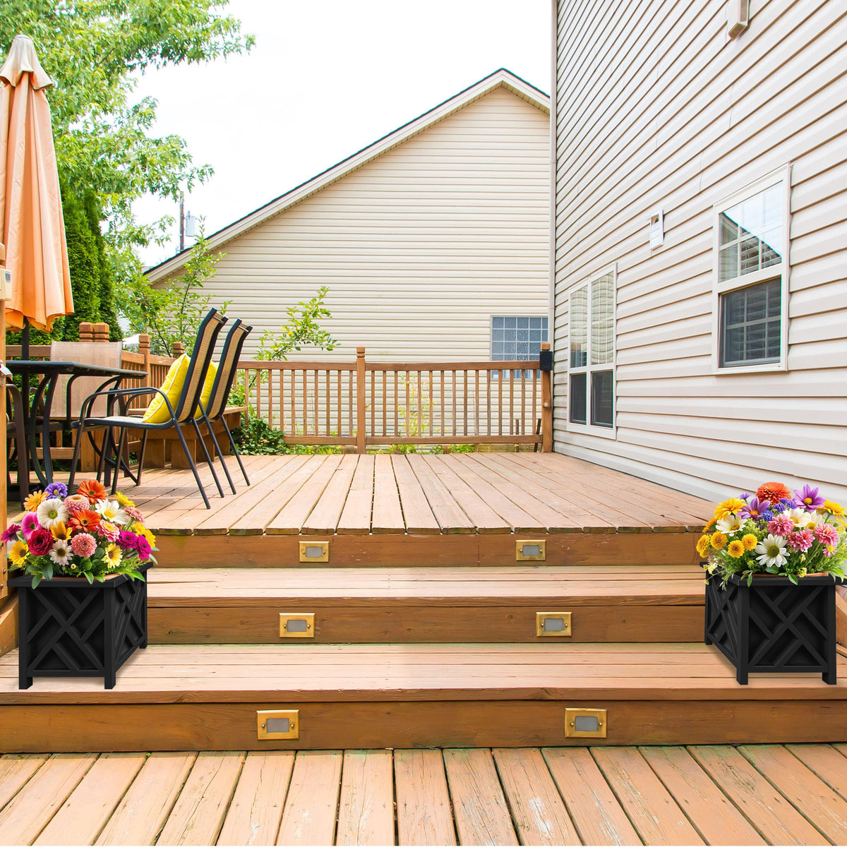 Pure Garden planter-box interior measures 12.3 inches square within 16.5 inch height.