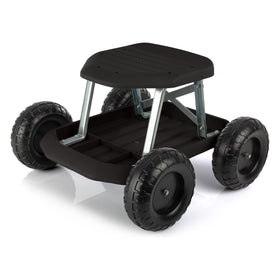 Pure Garden rolling garden seat with wheels for easy mobility during yard work.
