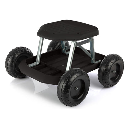 Pure Garden rolling garden seat with wheels for easy mobility during yard work.