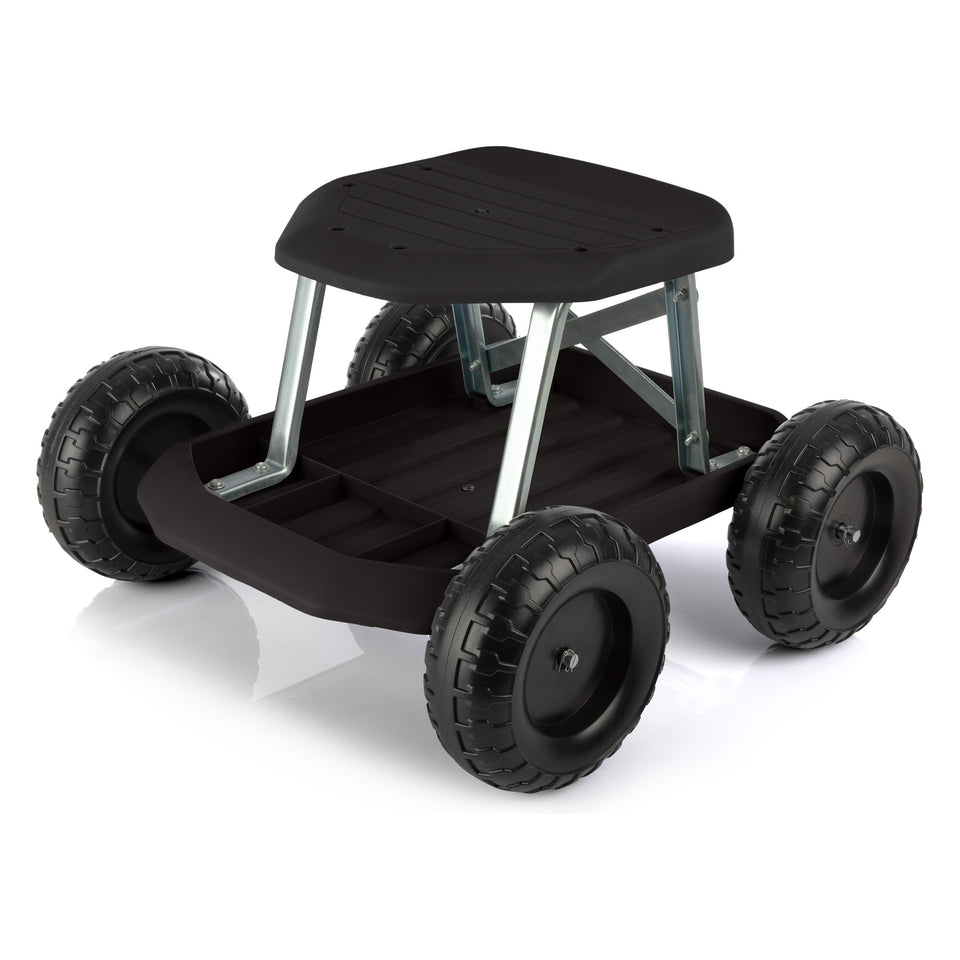 Pure Garden rolling garden seat with wheels for easy mobility during yard work.