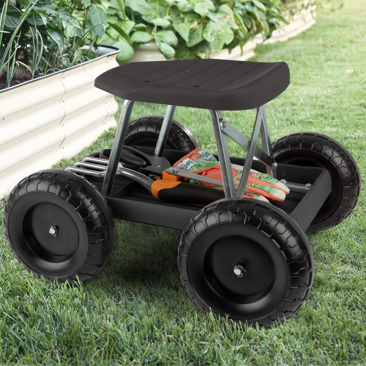 Pure Garden seat dimensions 11.5 in by 11 in for compact comfort.