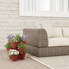 Pure Garden durable plastic construction for weather ready garden displays.