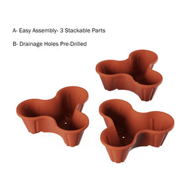 Pure Garden terracotta color planter tower adds warm outdoor decor.