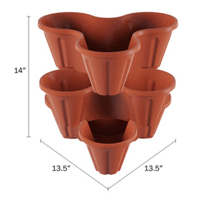 Pure Garden vertical garden setup with stackable planters for herbs.