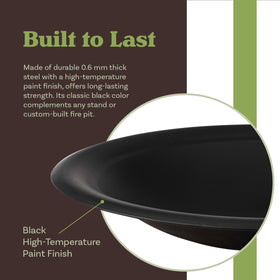 Pure Garden steel fire pit bowl with drainage hole for weather-ready use.