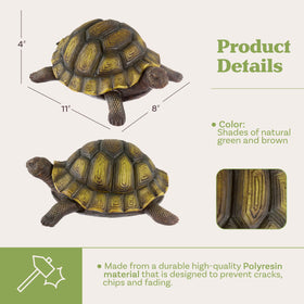 Pure Garden Turtle Statue fits porches and fairy gardens gracefully.