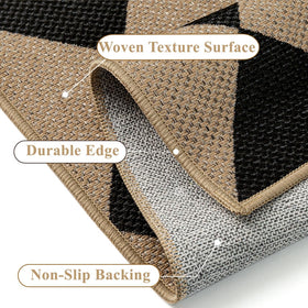 PureCozy 3x5 checkered rug in entryway with non-slip backing for safer stepping