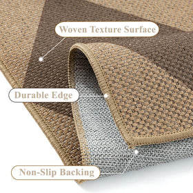 PureCozy 4x6 checkered easy jute area rug washable for easy cleaning