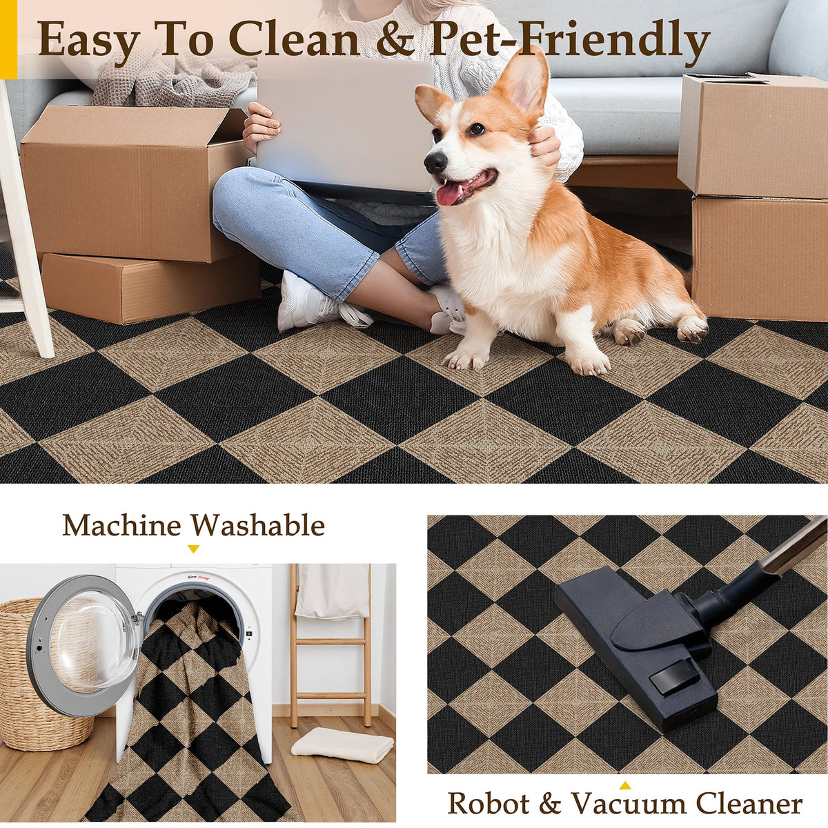 PureCozy rug cleans with hose or vacuum for quick refresh in busy homes.