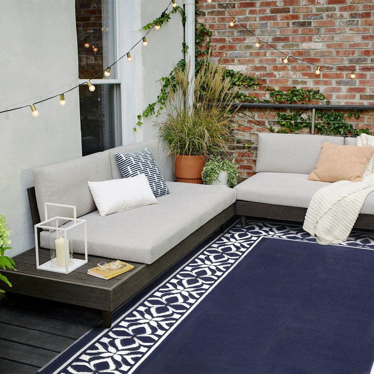 PureCozy outdoor rug feel underfoot, soft for barefoot comfort