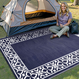PureCozy camping and RV use outdoor rug ready for travel