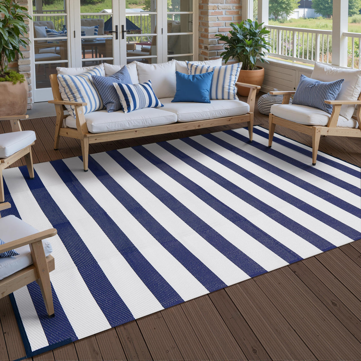 PureCozy durable woven rug soft underfoot for barefoot comfort.