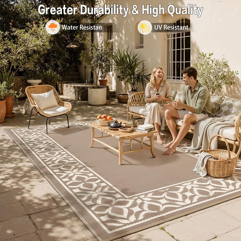 PureCozy rug suitable for RV or camping setups, easy to carry