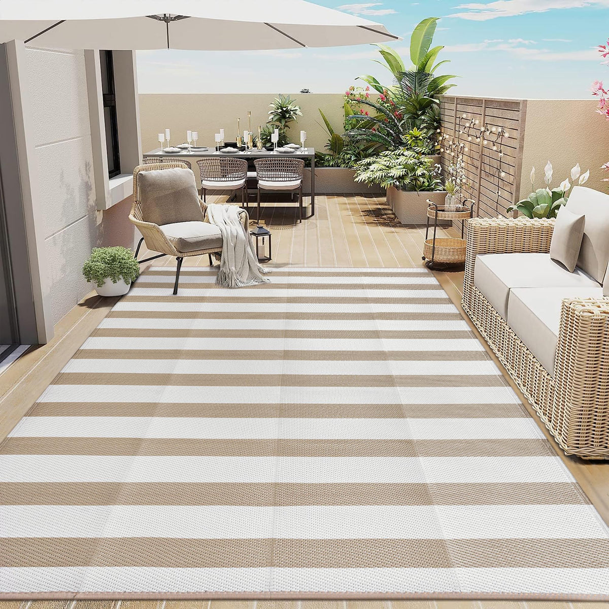 PureCozy rug provides soft, barefoot-friendly comfort on decks