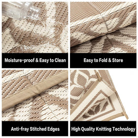 PureCozy recycled plastic straw rug at beach or picnic location