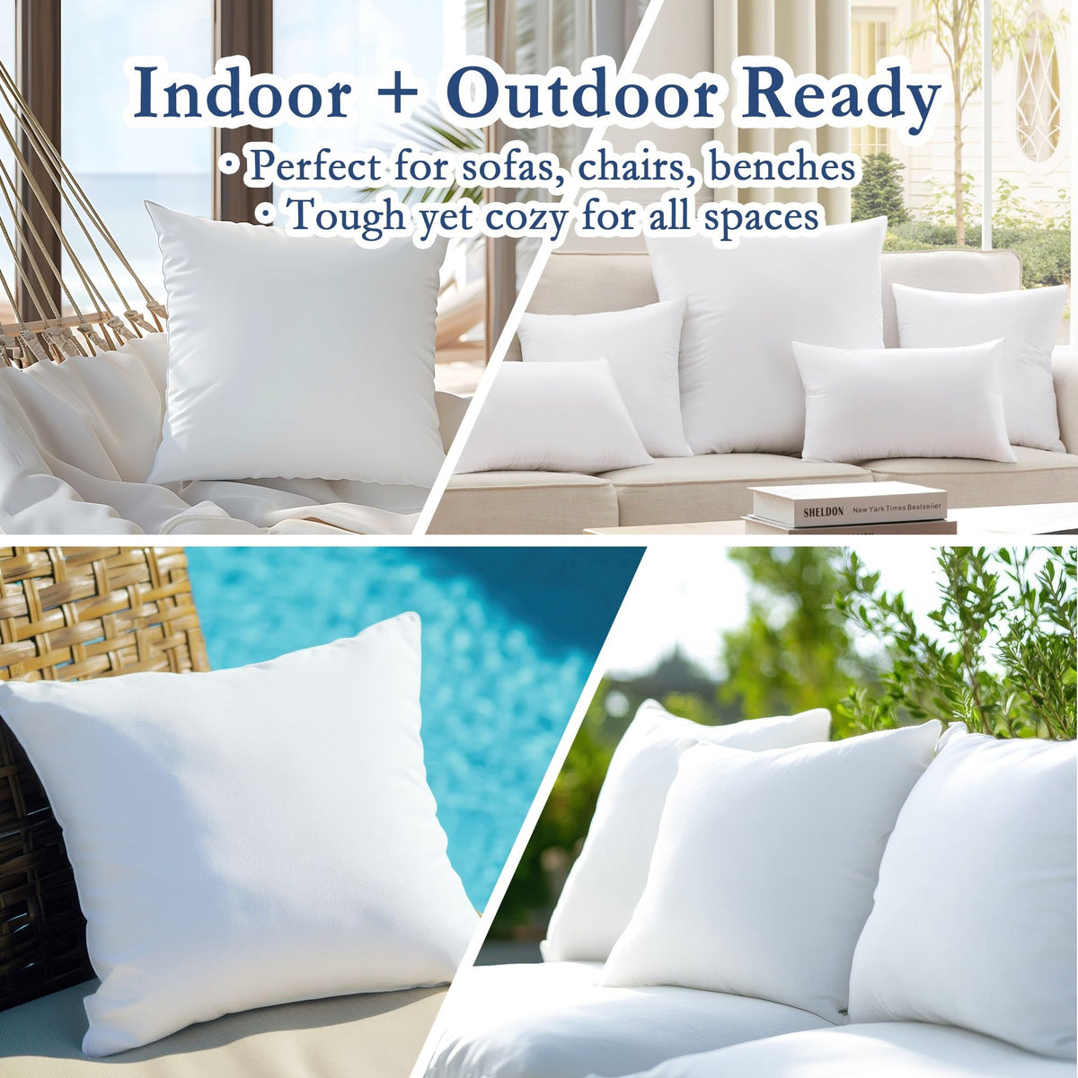 puredown set of two pillow inserts for matching cushions