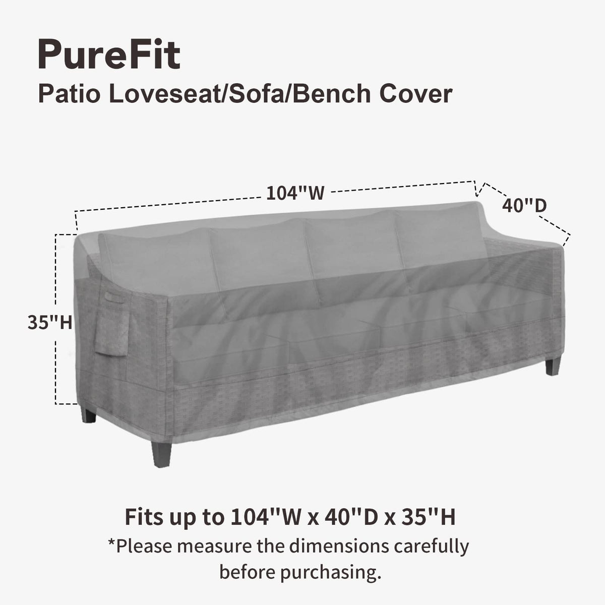 PureFit 4-seater sofa cover fits large patio furniture.