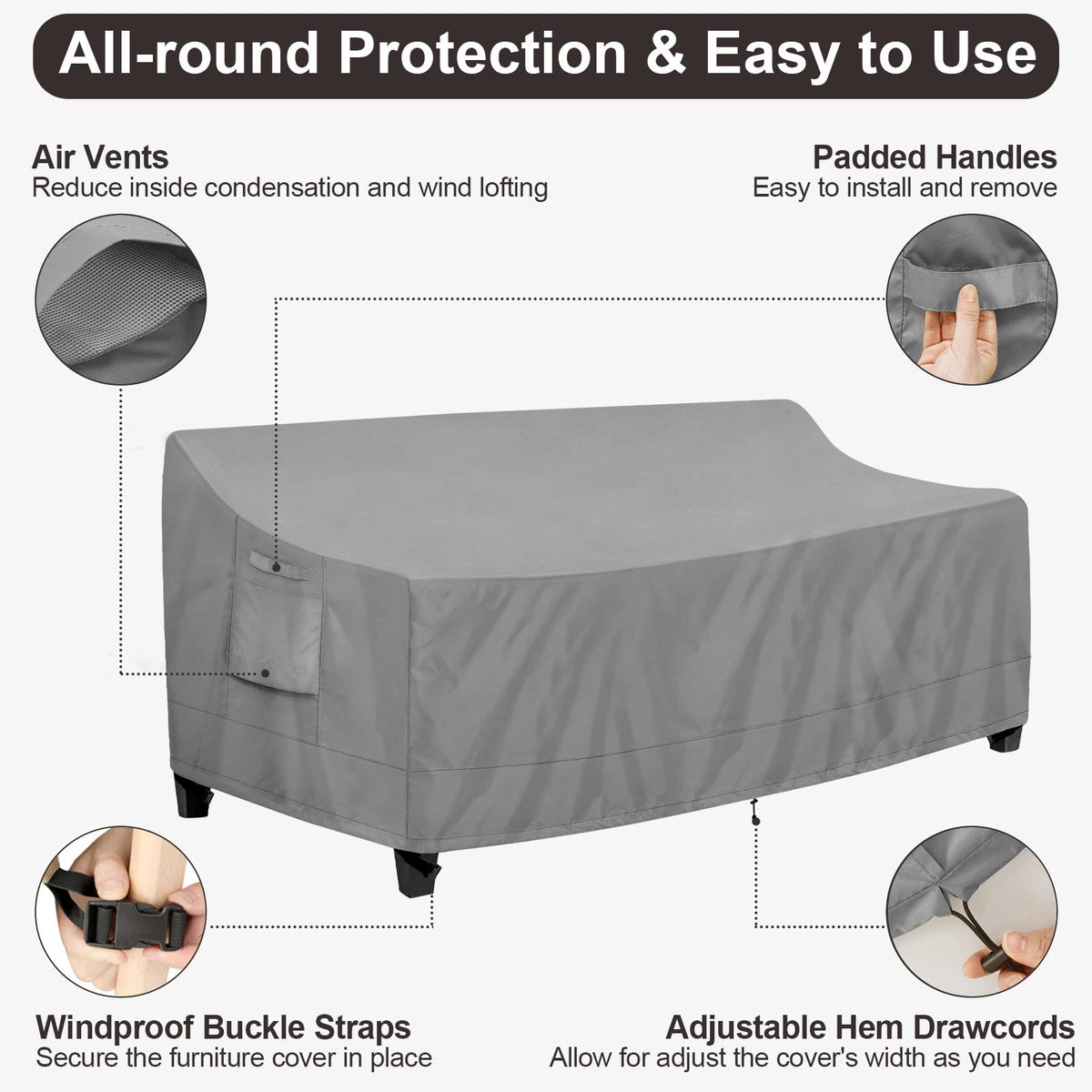 PureFit air vent reduces condensation under cover.