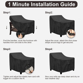 PureFit cover demonstrated for chairs up to 28W x 30D x 31H inches