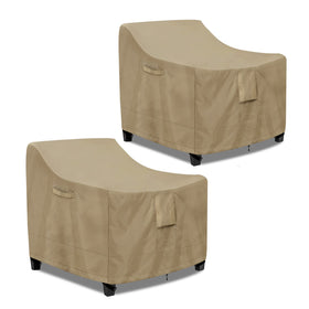 PureFit outdoor chair covers 2-pack in camel protect chairs from rain and dust