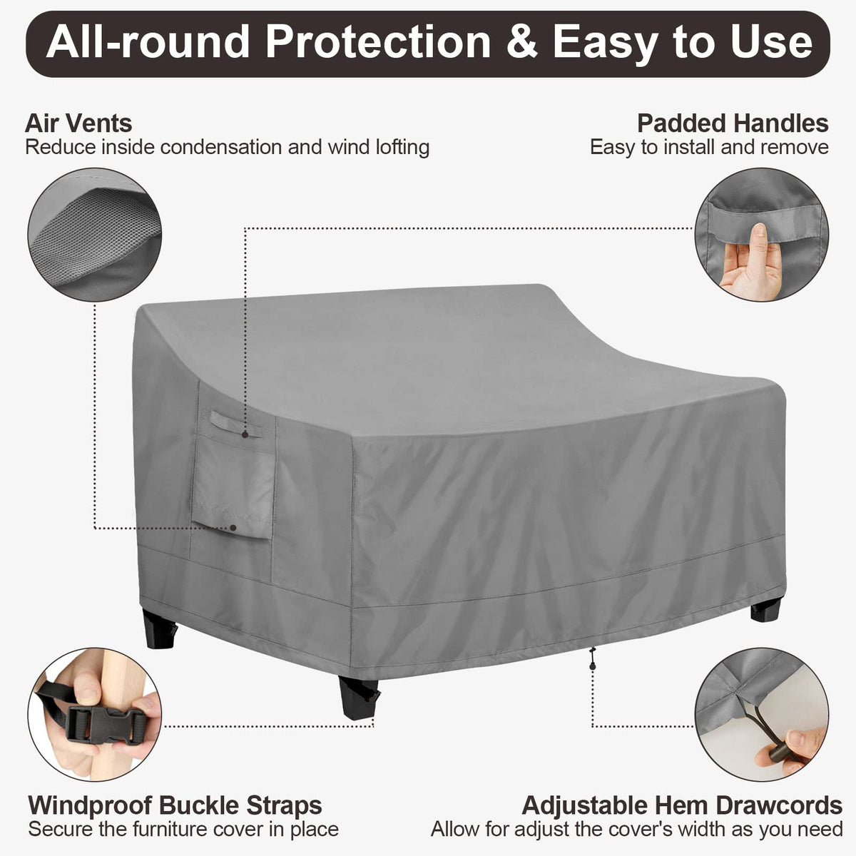 PureFit padded handles aid quick placement and removal