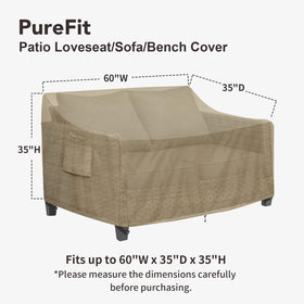 PureFit outdoor couch cover UV-resistant material preserves color in sunny conditions.
