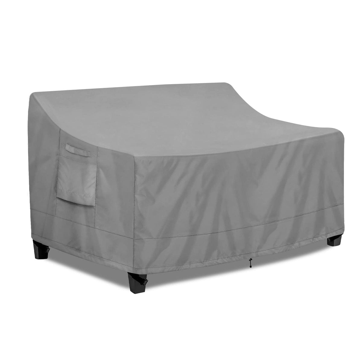 PureFit outdoor couch cover close-up showing waterproof fabric protecting furniture from rain