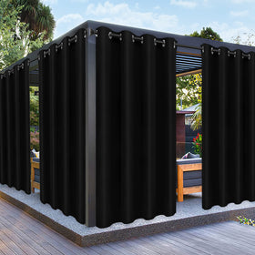 PureFit outdoor curtain panel with rust-proof grommets for easy installation.