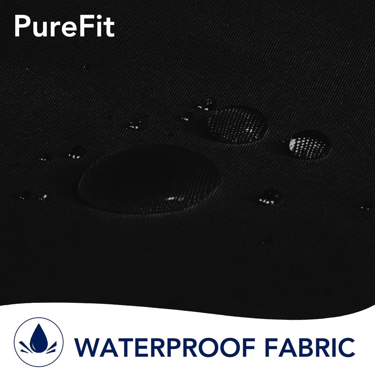 PureFit waterproof fabric close-up showing durable outdoor texture.