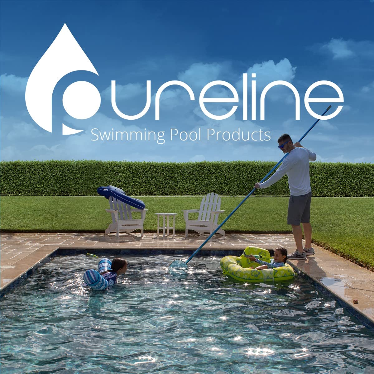 PureLine brand logo on packaging communicates DIY pool repair confidence.