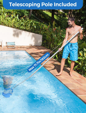 PureSwirlz pool leaf vacuum offers up to 90 minutes runtime per charge.