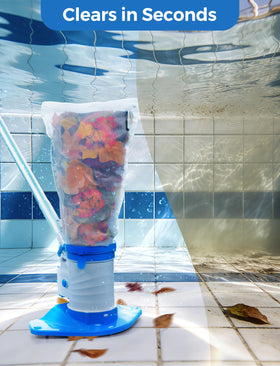 PureSwirlz dual-action cleaning collects surface leaves and bottom debris.