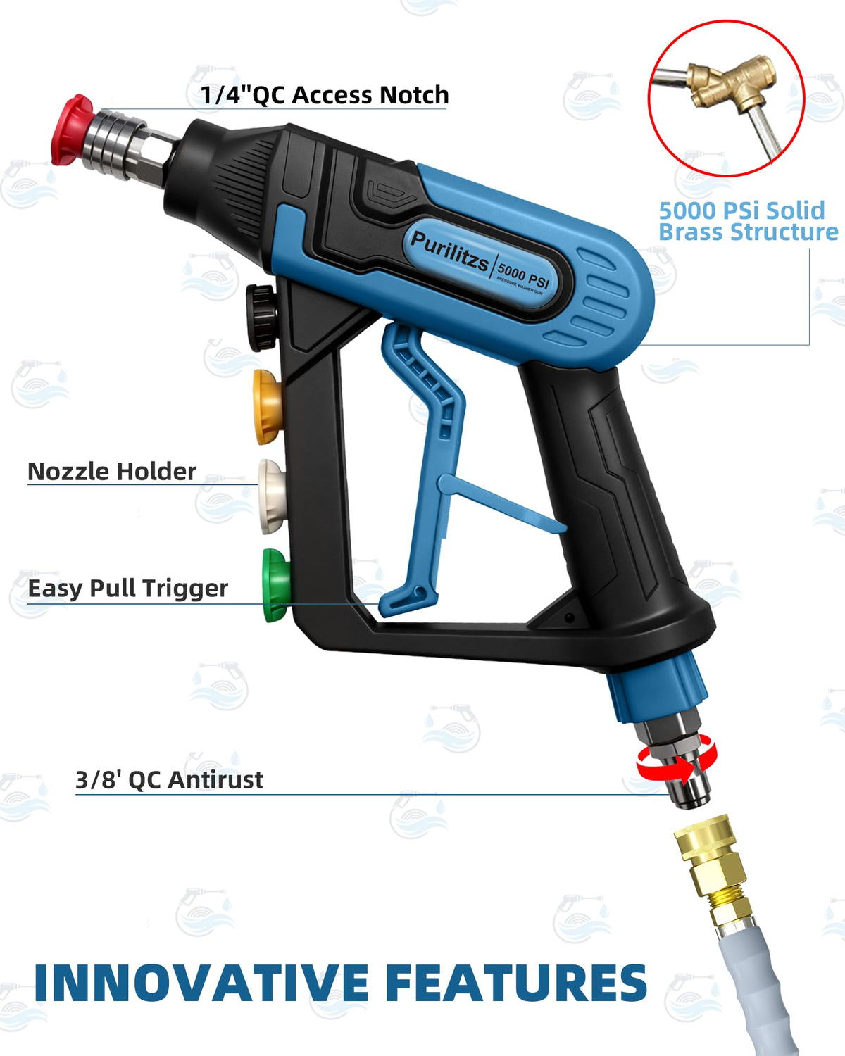 Purilitzs 3/8 inch quick inlet enables fast, secure attachment