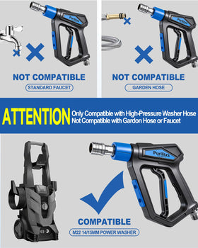 Purilitzs gun powers heavy-duty cleaning on driveways and walls.