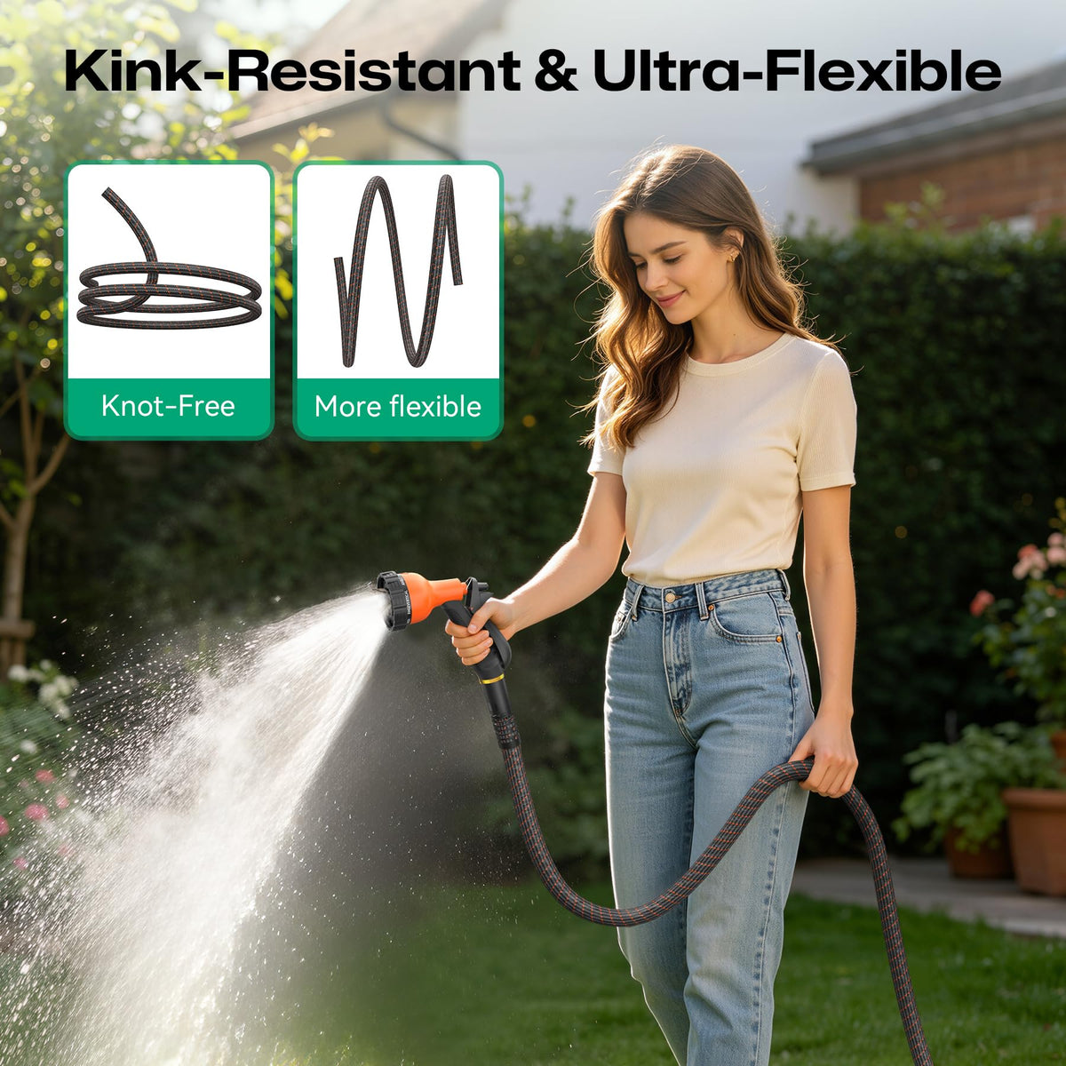 Puritron kink-free hose design for easy maneuverability