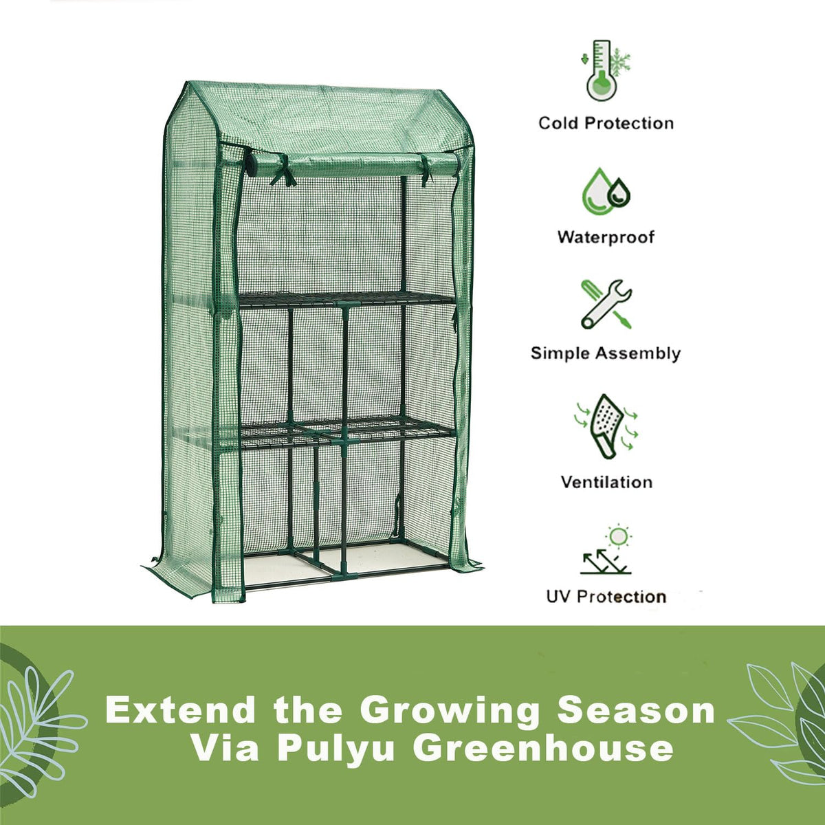 Purlyu mini tabletop greenhouse on a windowsill for indoor seed starting