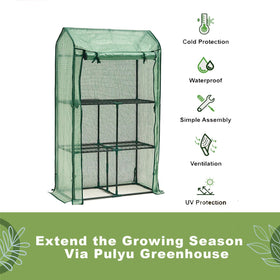 Purlyu mini tabletop greenhouse on a windowsill for indoor seed starting