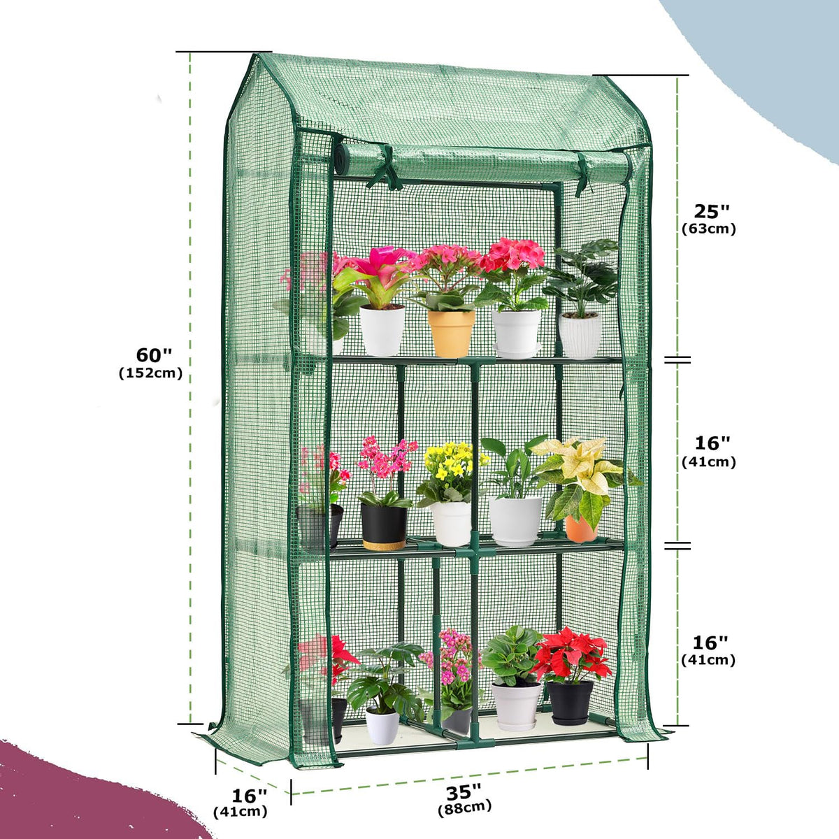 Purlyu mini tabletop greenhouse roll-up panel shown for easy access and airflow