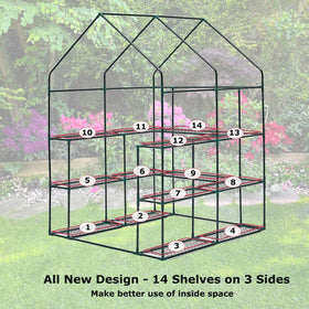 Purlyu Walk-in Greenhouse detachable parts enabling tool-free setup.