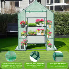 Purlyu Walk-in Greenhouse dimensions for planning layout and space.