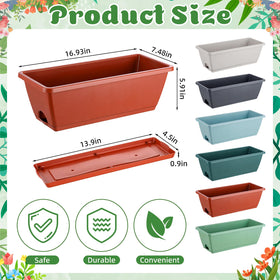 Purpeak rectangular planters shown in six color options for versatile decor