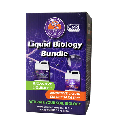 Purple Cow Organics LiquiLife bottle pour for easy indoor/outdoor use.